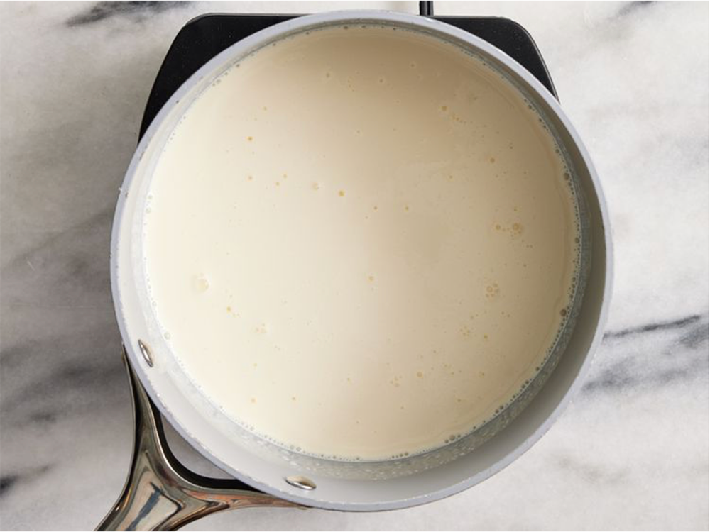 mixture in saucepan boiling