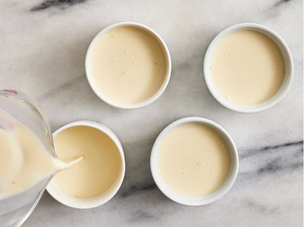 in ramekins, cooling